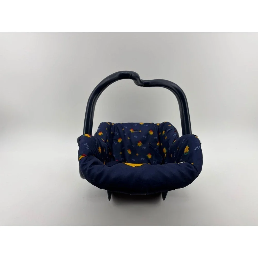 Vintage Disney Winnie‎ the Pooh Doll Car Seat Carrier Kids OS Navy Blue Toy